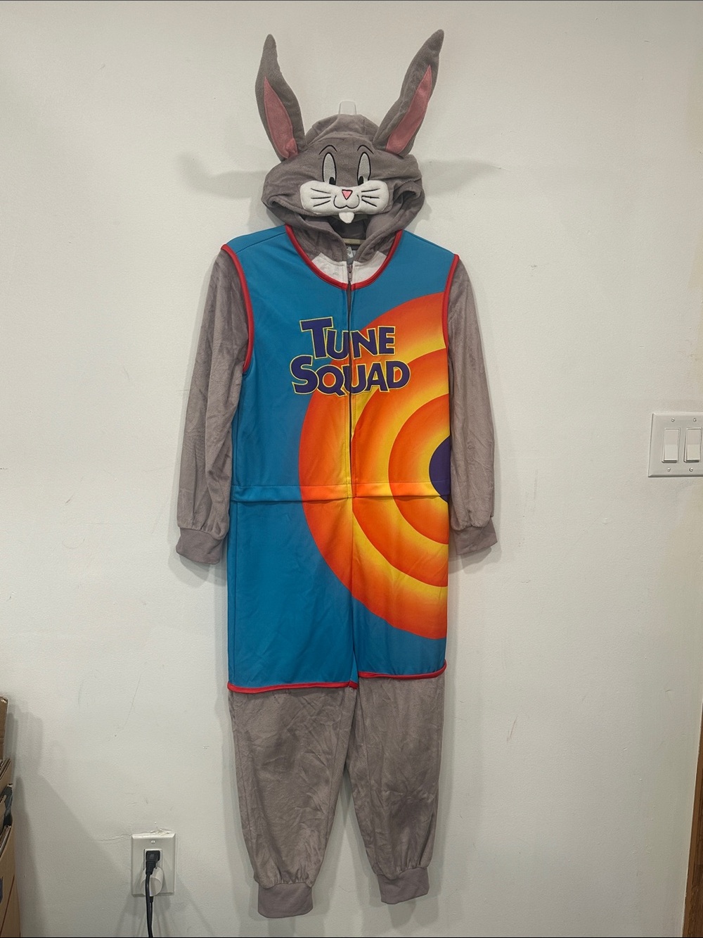 Space Jam Bugs Bunny Tune Squad Union Suit Onesie Jumpsuit Kids Costume L 12-14